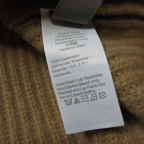 NWT J.Crew Cashmere Relaxed Turtleneck Sweater in Heather Camel Dune Stripe S/M - Picture 4 of 5